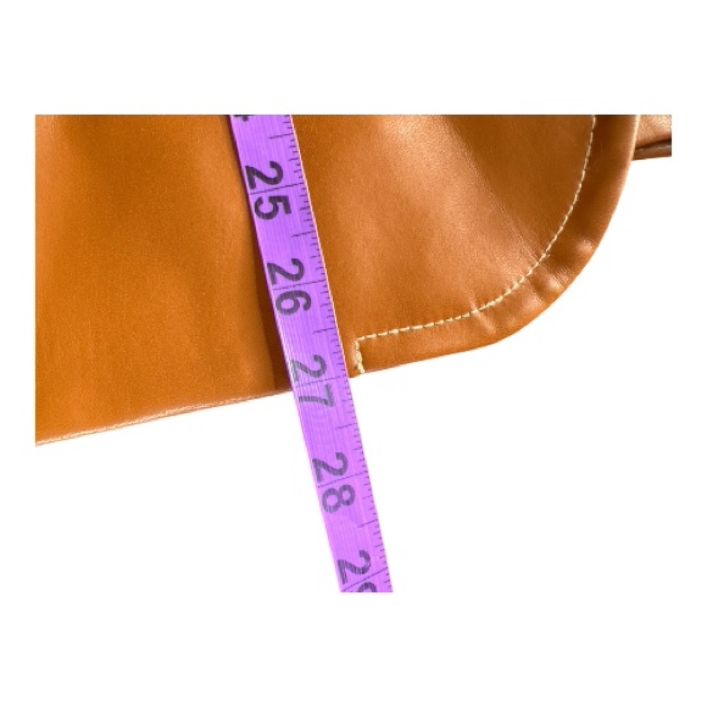 TOMMY HILFIGER Tan One-Button Vegan Leather Blazer, Size 8. - Picture 11 of 13